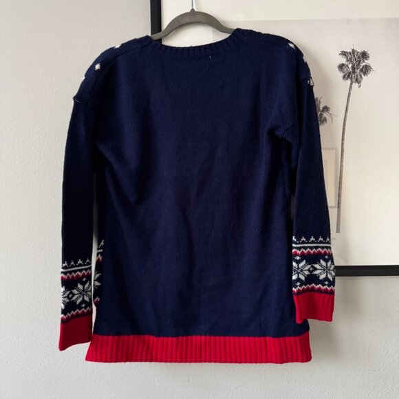 99 Jane Street | EUC Ugly Christmas Sweater Light-Up Santa Blue Size Medium - Picture 5 of 7